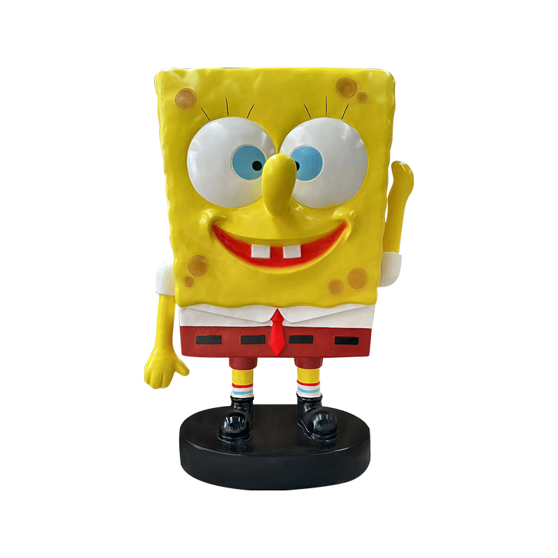 Rzeźba z włókna z włókna szklanego spongebob do dekoracji/przestrzeni publicznej na zewnątrz