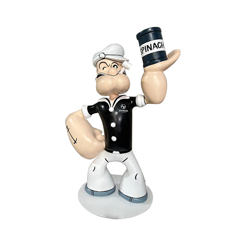 Vintage Popeye Sailor Statue for Hotel & Mall Decor - Retro Nautical Temeed Sculpture